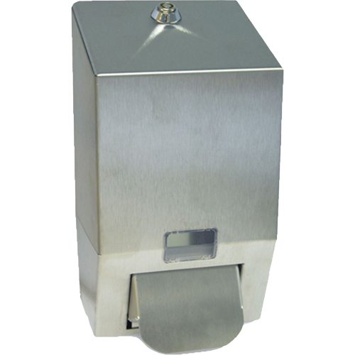 Stainless Steel Soap Dispenser, Push, 1000 ml Capacity, Cartridge Refill Format Distribution Jean Lapalme
