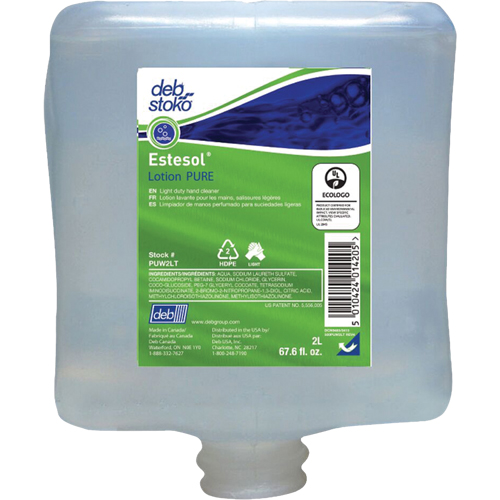 Nettoyant l&eacute;ger et pure pour les mains Estesol, Cr&egrave;me, 2 L, Recharge, Fraîcheur Distribution Jean Lapalme
