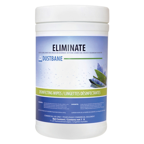 Eliminate Virucide Wipes, 7" x 8", 180 Count Distribution Jean Lapalme