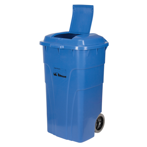 Bac de recyclage roulant, Bord de rue, Poly&eacute;thyl&egrave;ne, 65 gal. US Distribution Jean Lapalme