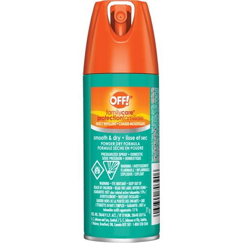 Insectifuge Off! Family Care, DEET &agrave; 15 %, A&eacute;rosol, 2,5 oz. Distribution Jean Lapalme