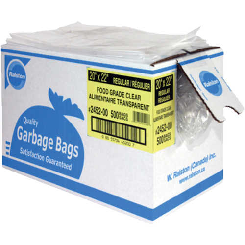 Sacs &agrave; d&eacute;chets alimentaires, T-Fort, 35" la x 50" lo, 0,92 mils, Transparent Distribution Jean Lapalme