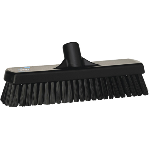 Deck & Wall Scrub Broom, Stiff Bristles, 12", Polyester, Black Distribution Jean Lapalme