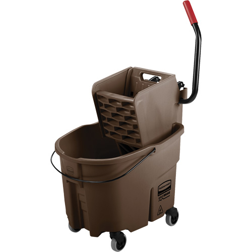 Ensemble de seau pour vadrouille et essoreuse WaveBrake, Pression lat&eacute;rale, 8,75 gal. US (35 pintes), Brun Distribution Jean Lapalme