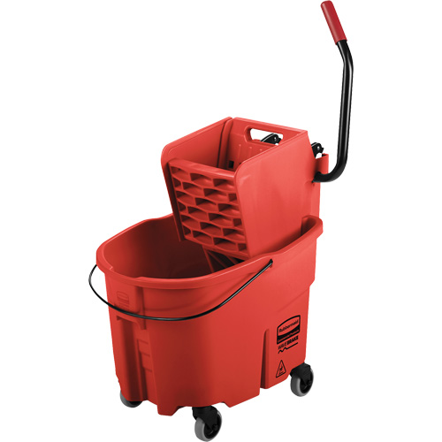 Ensemble de seau pour vadrouille et essoreuse WaveBrake, Pression lat&eacute;rale, 8,75 gal. US (35 pintes), Rouge Distribution Jean Lapalme