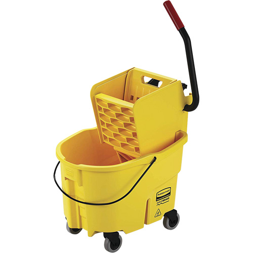 Seau pour vadrouille et essoreuse WaveBrake, Pression lat&eacute;rale, 6,5 gal. US (26 pintes), Jaune Distribution Jean Lapalme