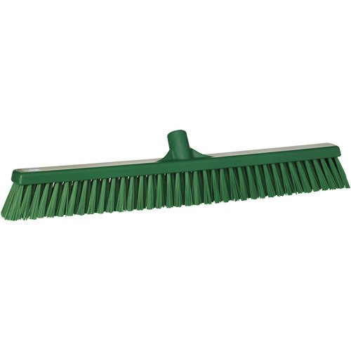 Combo Bristle Push Broom, Coarse/Fine Bristles, 24", Polyester, Green Distribution Jean Lapalme