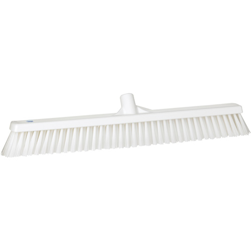 Combo Bristle Push Broom, Coarse/Fine Bristles, 24", Polyester, White Distribution Jean Lapalme