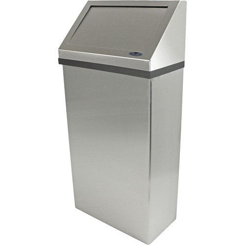 Wall Mounted Waste Receptacle, Stainless Steel, 13.2 US gal. Distribution Jean Lapalme