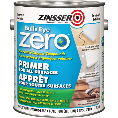 Appr&ecirc;t &agrave; faible teneur en COV Bulls Eye Zero, 3,78 L, Gallon, Blanc teintable Distribution Jean Lapalme