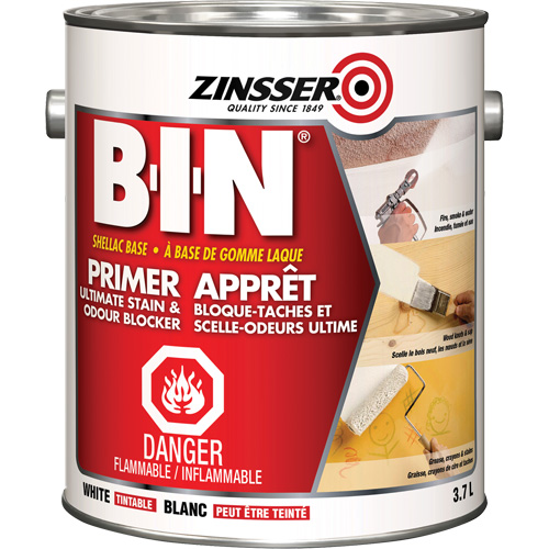 B-I-N&reg; Shellac-Base Sealer Primer, 3.7 L, Gallon, Tintable White Distribution Jean Lapalme