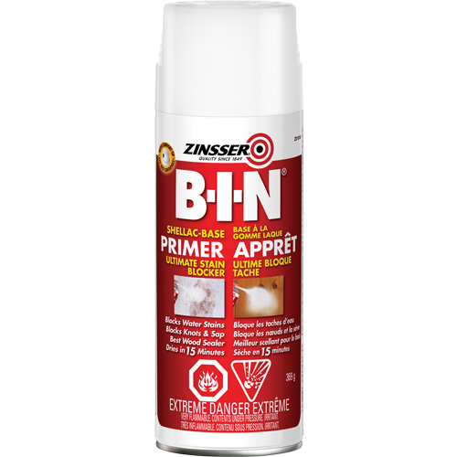 Appr&ecirc;t-scellant &agrave; base de gomme-laque B-I-N, 369 g, Canette a&eacute;rosol, Blanc Distribution Jean Lapalme