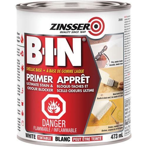 Appr&ecirc;t-scellant &agrave; base de gomme-laque B-I-N, 473 ml, Canette, Blanc teintable Distribution Jean Lapalme