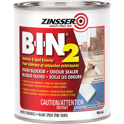 Appr&ecirc;t B-I-N 2, Blanc, Tr&egrave;s mat, 946 ml, Canette Distribution Jean Lapalme