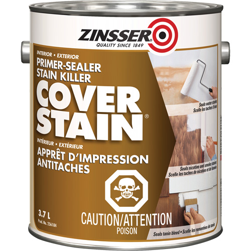 Scellant d'appr&ecirc;t &agrave; base d'huile Cover Stain, 3,7 L, Gallon, Blanc Distribution Jean Lapalme