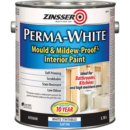 Perma-White&reg; Mold & Mildew-Proof Interior Paint, 3.78 L, Gallon, White Distribution Jean Lapalme