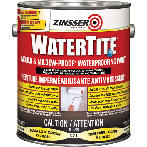 Watertite&reg; Mold & Mildew-Proof Waterproofing Paint, White, Eggshell, 3.78 L, Gallon Distribution Jean Lapalme