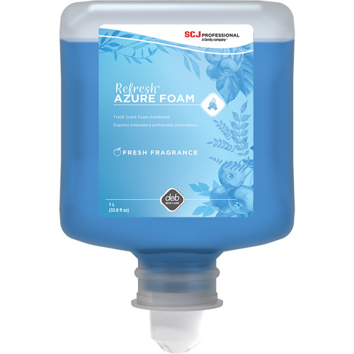 Savon &agrave; mains Refresh Azure, Mousse, 1 L, Parfum&eacute; Distribution Jean Lapalme