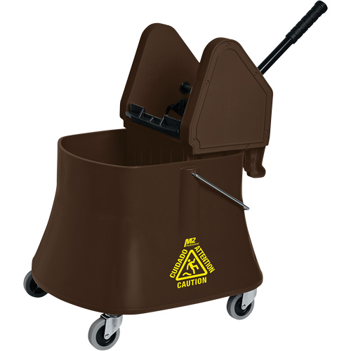Ensemble de seau pour vadrouille et essoreuse Champ, Pression vers le bas, 10 gal. US (40 pintes), Brun Distribution Jean Lapalme