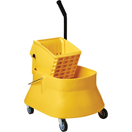 Ensemble de seau pour vadrouille et essoreuse Champ, Pression lat&eacute;rale, 7,5 gal. US (30 pintes), Jaune Distribution Jean Lapalme