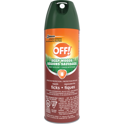 Insectifuge chasse-tiques Off! R&eacute;gions sauvages, DEET &agrave; 25 %, A&eacute;rosol, 170 g Distribution Jean Lapalme