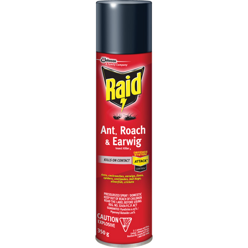 Raid&reg; Ant, Roach & Earwig Insect Killer, 350 g, Solvent Base Distribution Jean Lapalme