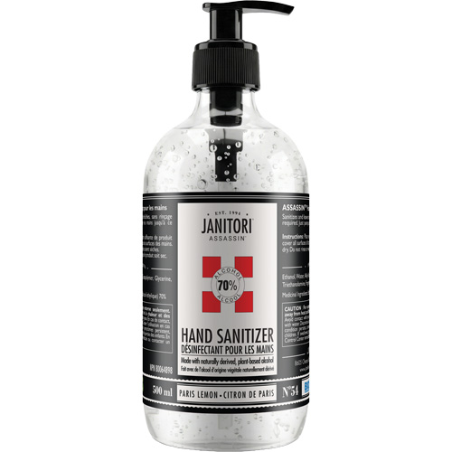 54 Assassin Hand Sanitizer, 500 ml, Pump Bottle, 70% Alcohol Distribution Jean Lapalme