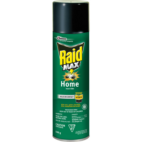 Insecticide pour insectes domestiques Raid Max, 500 g, Canette a&eacute;rosol, &agrave; base de solvant Distribution Jean Lapalme
