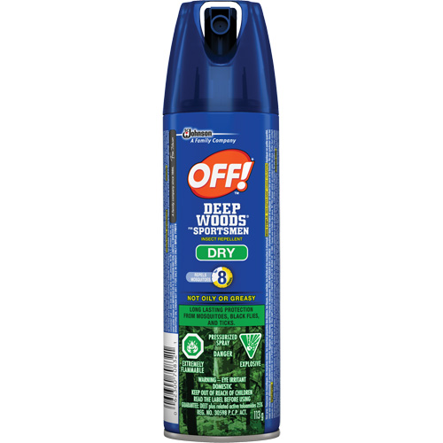 Insectifuge sec pour sportifs Off! R&eacute;gions sauvages, DEET &agrave; 30 %, A&eacute;rosol, 113 g Distribution Jean Lapalme