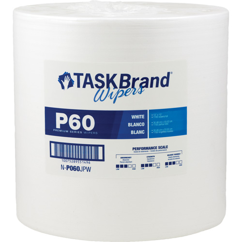 Chiffons de premi&egrave;re qualit&eacute; P60 TaskBrand, Tout usage, 13" lo x 12" la Distribution Jean Lapalme