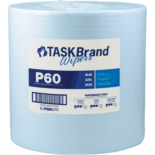 Chiffons de premi&egrave;re qualit&eacute; P60 TaskBrand, Tout usage, 13" lo x 12" la Distribution Jean Lapalme