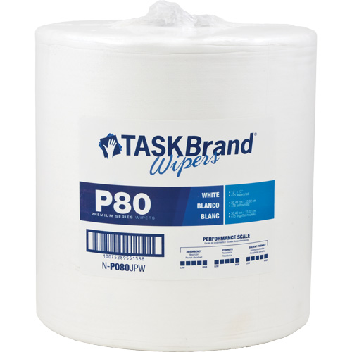 Chiffons de premi&egrave;re qualit&eacute; P80 TaskBrand, Robuste, 13" lo x 12" la Distribution Jean Lapalme