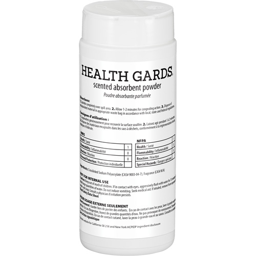 Poudre absorbante parfum&eacute;e Health Gards, 16 oz, Canette Distribution Jean Lapalme