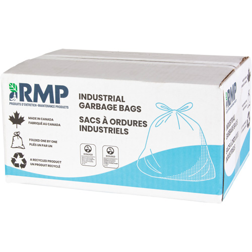 Sacs &agrave; d&eacute;chets pour entrepreneurs, 2T-Fort, 35" la x 50" lo, 1,9 mils, Noir, Capacit&eacute; 194 L (44 gal.) Distribution Jean Lapalme