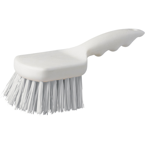 Short Handle Pot Brush, 9" L, Polypropylene Bristles, White Distribution Jean Lapalme