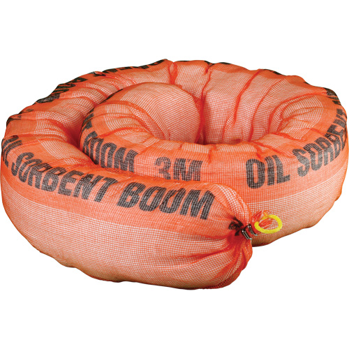 Barri&egrave;re de pollution absorbante pour produits p&eacute;troliers, Huile seulement, 1,5' lo x 10" la, Absorption 69,3 gal Distribution Jean Lapalme
