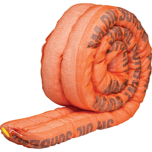 Barri&egrave;re de pollution absorbante double pour produits p&eacute;troliers, Huile seulement, 10' lo x 4" la, Absorption 36,8 gal Distribution Jean Lapalme