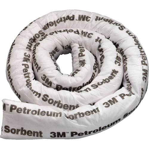 Barri&egrave;re de pollution absorbante double pour produits p&eacute;troliers, Huile seulement, 8' lo x 3" la, Absorption 15,7 gal Distribution Jean Lapalme