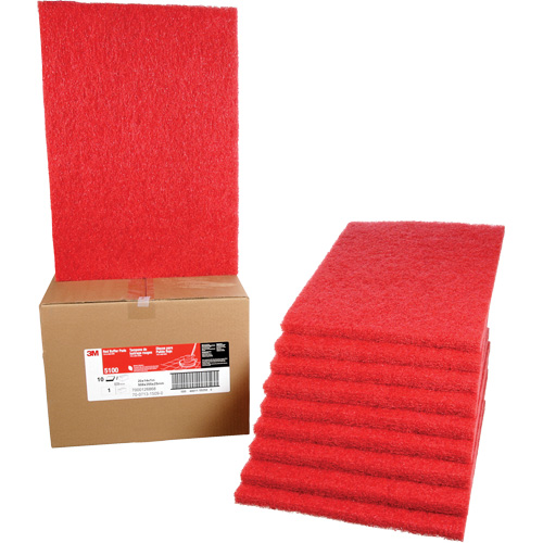 Tampon de nettoyage pour tapis, 14" x 20", Lustrage/Nettoyage, Rouge Distribution Jean Lapalme