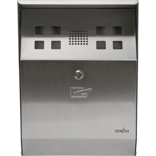 Cendrier, Montage mural, Acier inoxydable, Capacit&eacute; 1.6 Litres, Hauteur 13-4/5" Distribution Jean Lapalme