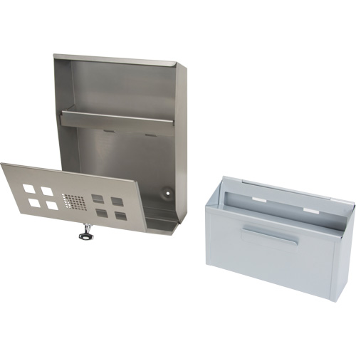 Cendrier, Montage mural, Acier inoxydable, Capacit&eacute; 1.6 Litres, Hauteur 13-4/5" Distribution Jean Lapalme