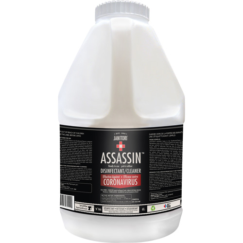 Janitori Assassin Ready-to-Use Disinfectant Cleaner, 4 L, Jug Distribution Jean Lapalme