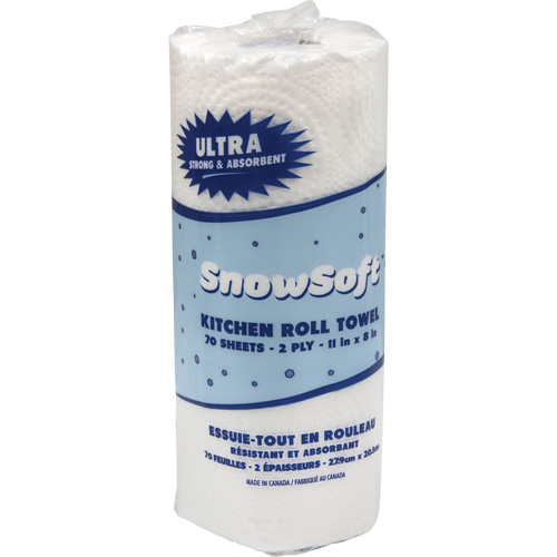 Snow Soft Premium Kitchen Towels, 2 Ply, 70 Sheets/Roll, 8" W, 11" L Distribution Jean Lapalme