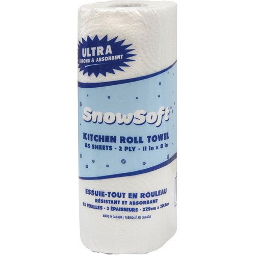 Snow Soft Premium Kitchen Towels, 2 Ply, 85 Sheets/Roll, 8" W, 11" L Distribution Jean Lapalme