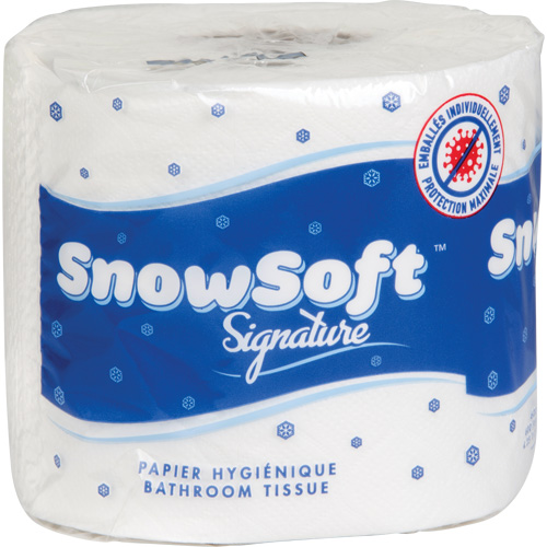Papier hygi&eacute;nique de premi&egrave;re qualit&eacute; Snow Soft, 2 Pli, 600 Feuilles/Rouleu, Longueur 145', Blanc Distribution Jean Lapalme