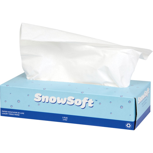 Papier-mouchoir de premi&egrave;re qualit&eacute; Snow Soft, 2 pli, 7,4" lo x 8,4" la, 100 feuilles/boîte Distribution Jean Lapalme