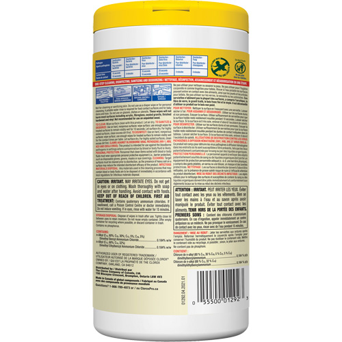 Lingettes d&eacute;sinfectantes, 75 lingettes Distribution Jean Lapalme