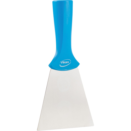 Grattoir en acier inoxydable avec poign&eacute;e montable sur manche, Bleu, 4" la x 8" lo Distribution Jean Lapalme