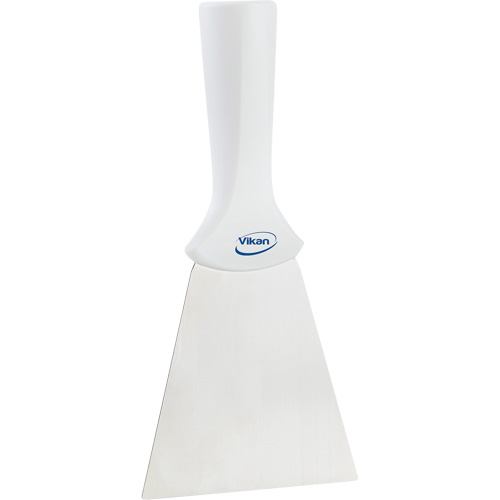 Handle-Mounted Stainless Steel Scraper, White, 4" W x 8" L Distribution Jean Lapalme