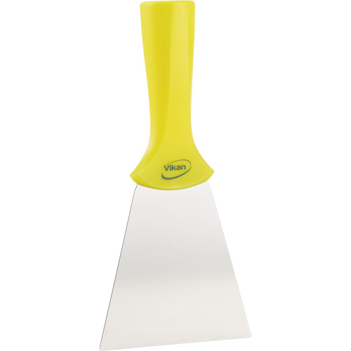 Grattoir en acier inoxydable avec poign&eacute;e montable sur manche, Jaune, 4" la x 8" lo Distribution Jean Lapalme